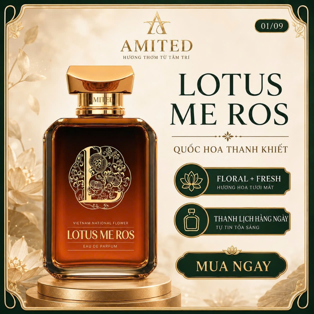 Nước Hoa Amited Lotus Me Ros Hương Thơm Ngọt Ngào, sang chảnh Lưu Hương Lâu Dành Cho Nữ