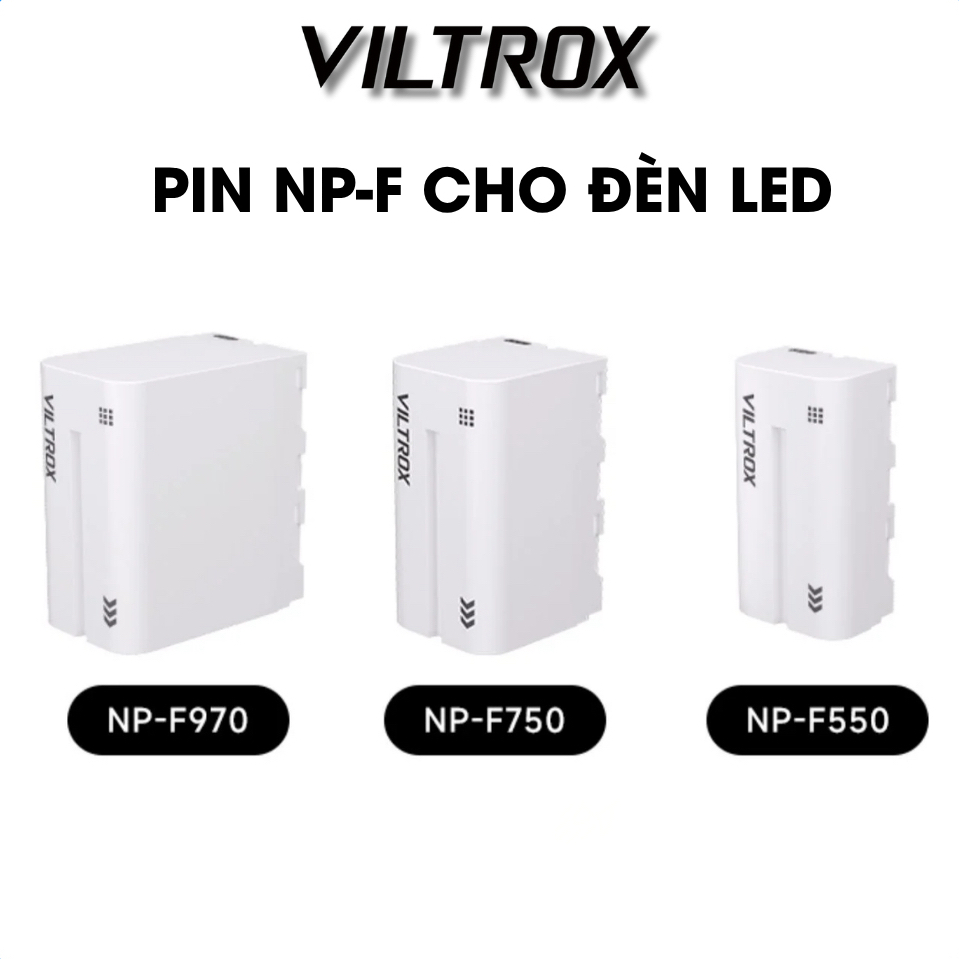 Pin VILTROX NP-F970 / NP-F750 / NP-F550 Cho Đèn LED, Monitor, Tích Hợp Sạc Type-C