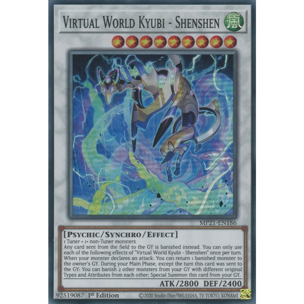 Thẻ Bài Yugioh Mã MP21-EN186 - Virtual World Kyubi - Shenshen - Synchro Monster - Super Rare