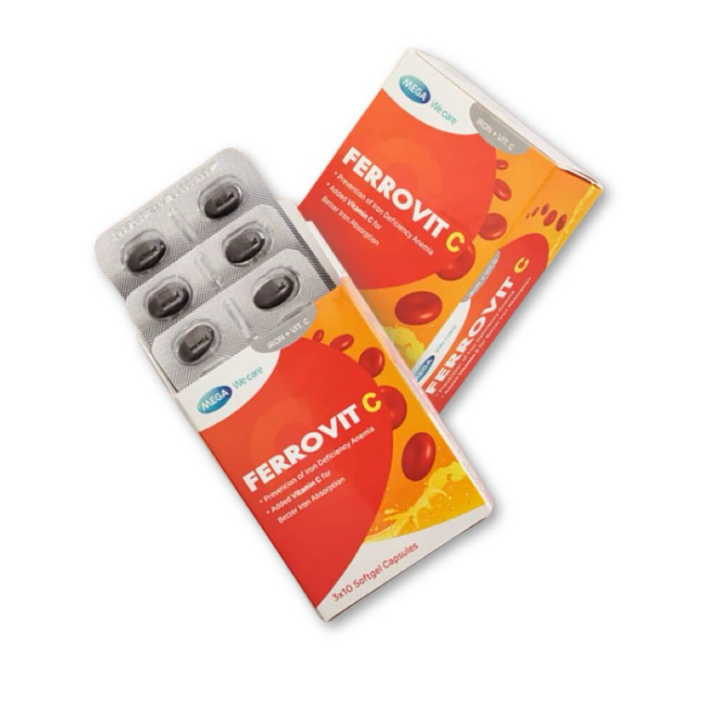 Viên uống Ferrovit C giúp giảm thiếu máu bổ máu hộp 30 viên