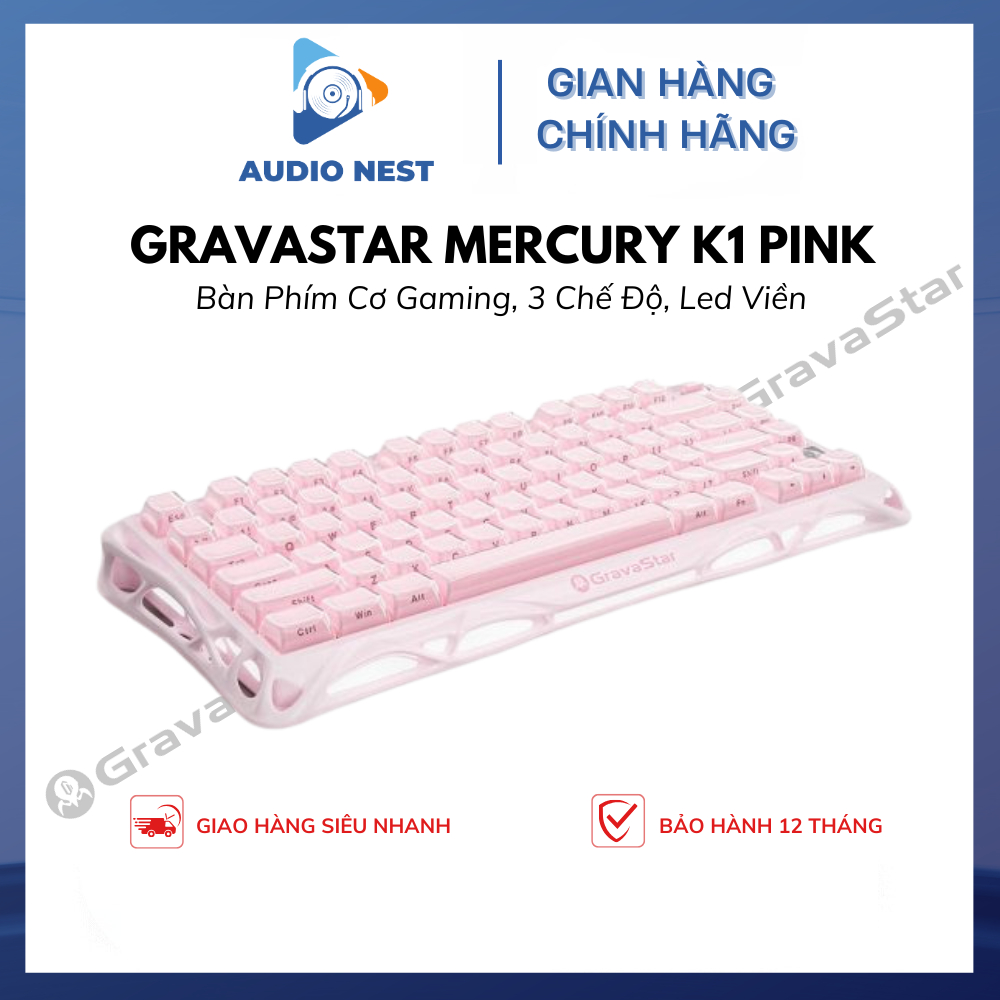 Bàn Phím GravaStar Mercury K1 Pink Special Edition - Bảo Hành 12 Tháng.