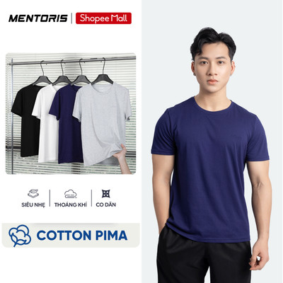 Áo Thun Nam MENTORIS, Áo Thun Cotton Mềm Mại, Thoáng Khí, Form Vừa Vặn MCTS24S011