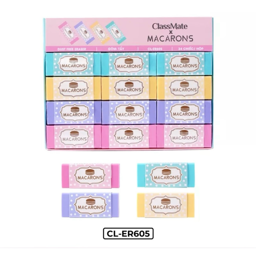 🍬 GÔM TẨY MACARONS CLASSMATE CL-ER605 - NGỌT NGÀO NHƯ KẸO, SẠCH CHỮ CỰC NHANH 🍬