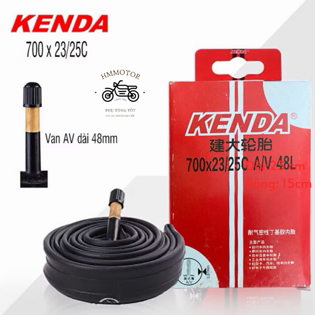 Săm xe đạp 700x23c van xe máy (av) chính hãng Kenda 700x23c 700x25c