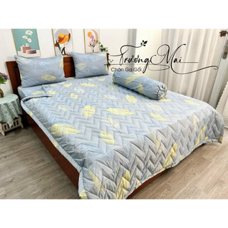 Drap Tencel lụa mát mịn kèm chăn chần gòn 5 món sang trọng cao cấp