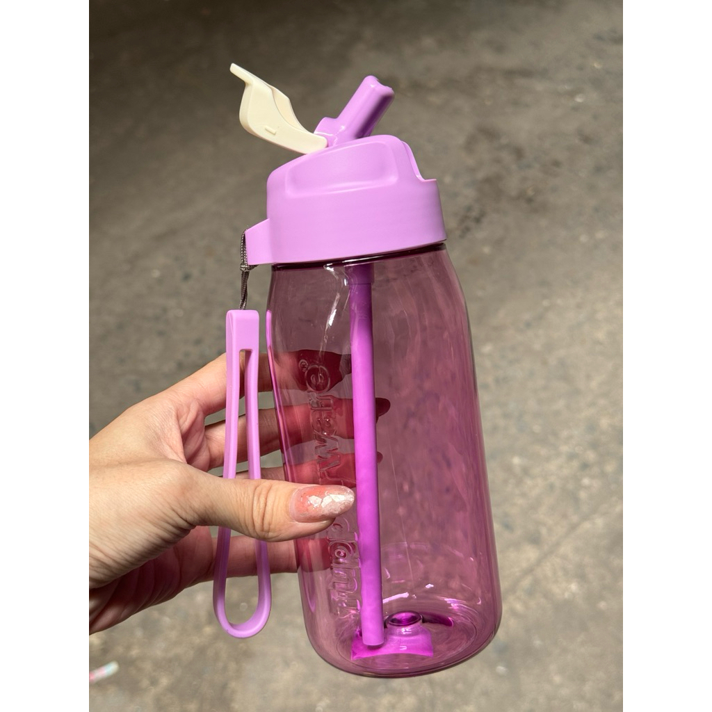 Bình nước Lohas tup 550ml có ống hút thiết kế xinh xắn, màu siêu bắt mắt