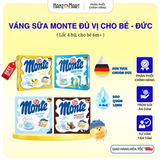 Váng sữa Monte hương vani - socola - 55g x 4 hộp
