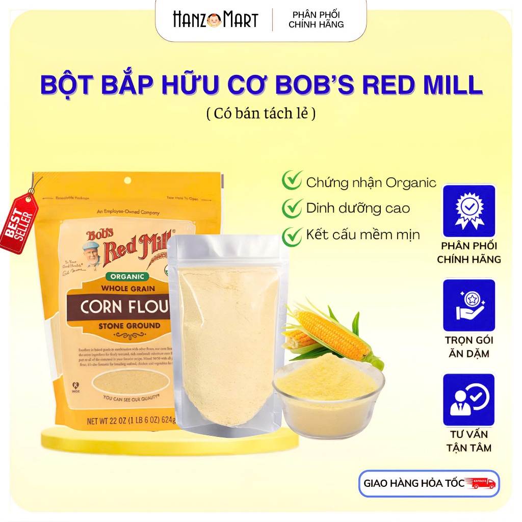Bột bắp hữu cơ Bob's Red Mill cho bé 100gr