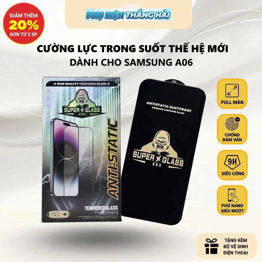 Cường lực Samsung A06 4G/5G PKTH Case full màn | Miếng kính dán bảo vệ màn hình cho ss galaxy