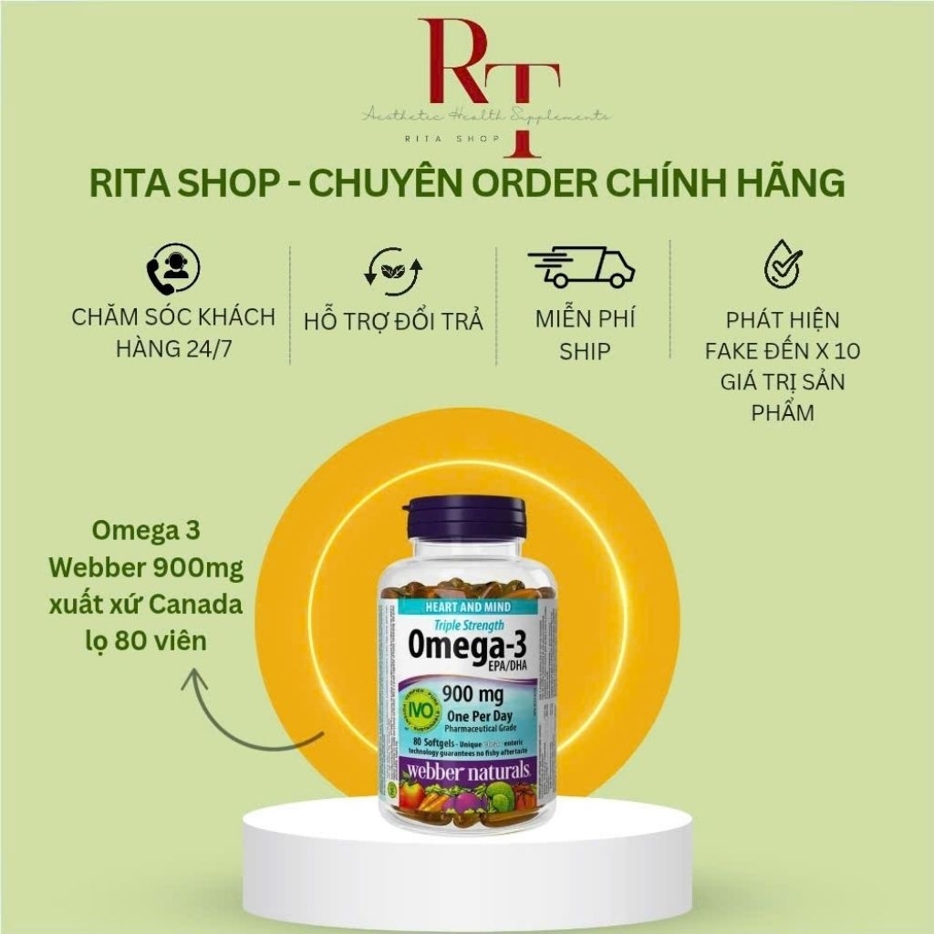OMEGA 3 WEBBER NATURAL 900 MG LỌ 80 VIÊN (CHÍNH HÃNG)