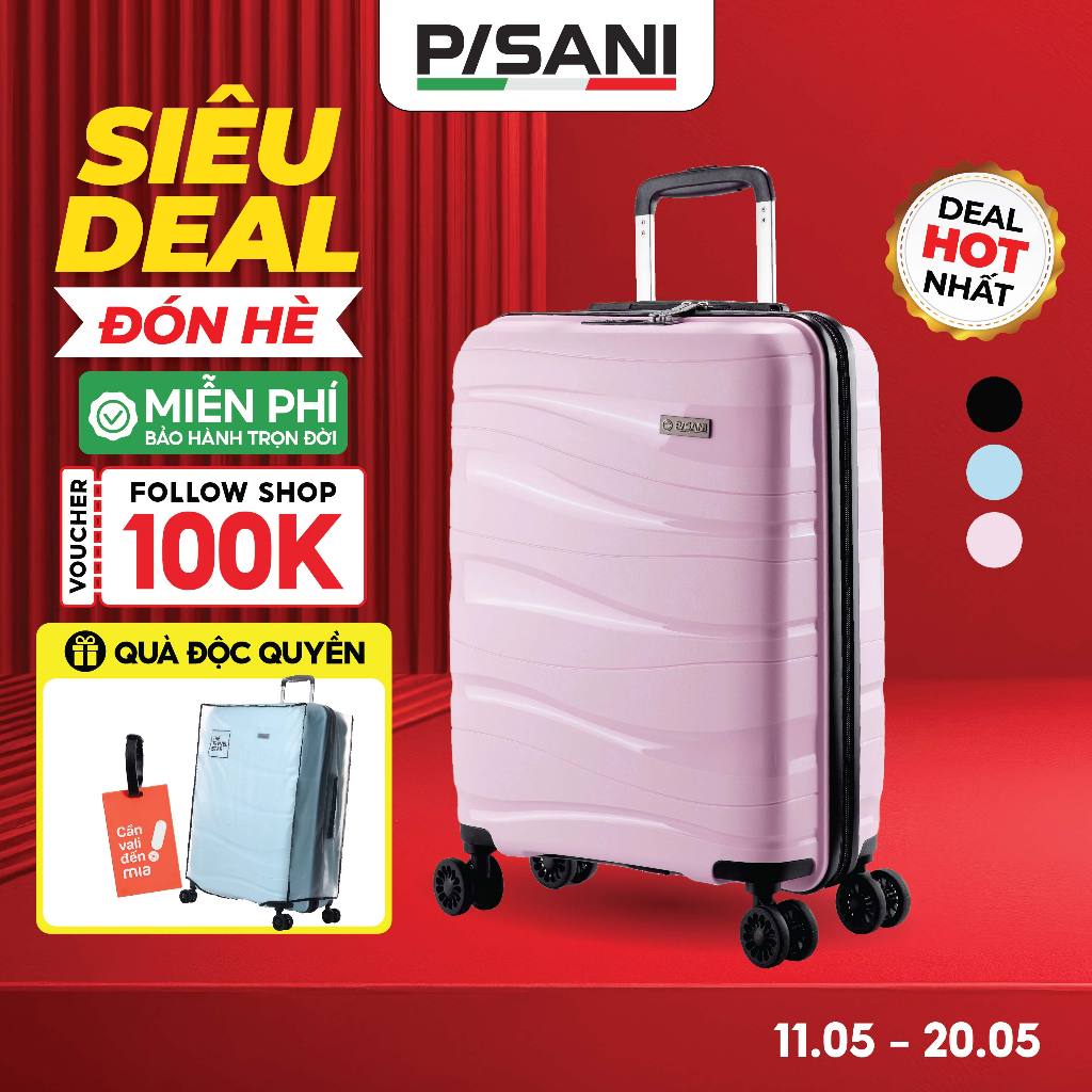 [DEAL HỜI NHẤT 8XX🔥]Vali Kéo Pisani LANI - size 20/24/28, Vali MIA Chính Hãng, Nhựa PP Siêu Bền, Kho