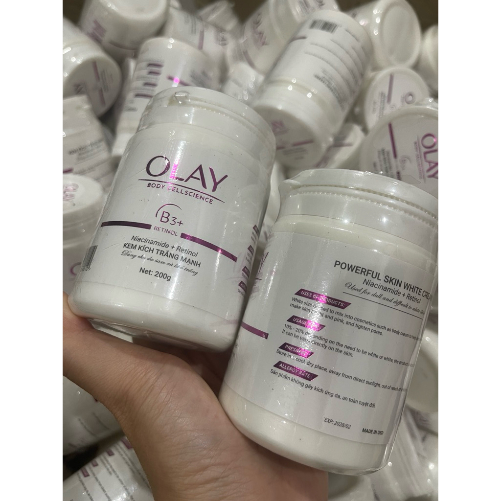 Dưỡng thể trắng da OLay - Kem kích trắng Olay Siêu tốc - Hũ 250g