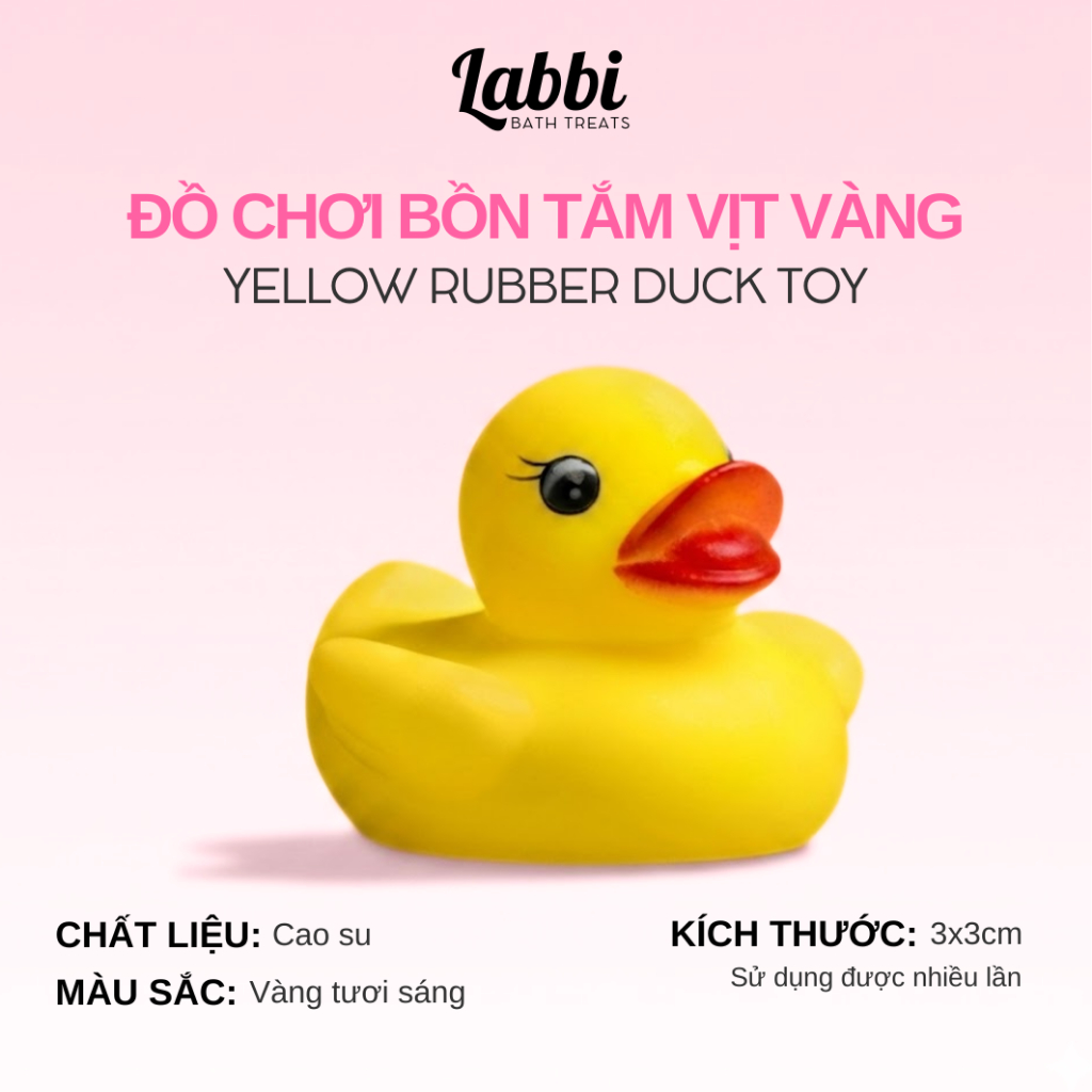 YELLOW RUBBER DUCK TOY [Labbi] Vịt trang trí/ Đồ chơi con vịt/ Trang trí bồn tắm