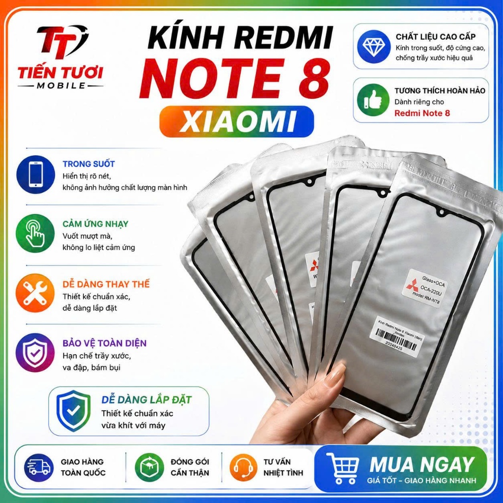 Kính ép redmi note 8 xiaomi