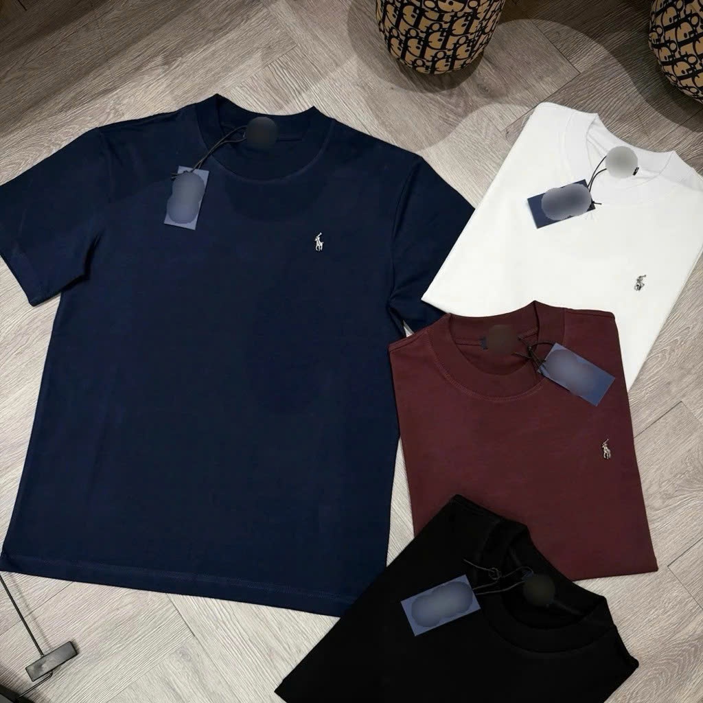 Áo phông nam nữ Premium Cotton thân trơn tag logo cao bồi kim loại ngực dày dặn basic siêu hot | BigBuy360 - bigbuy360.vn