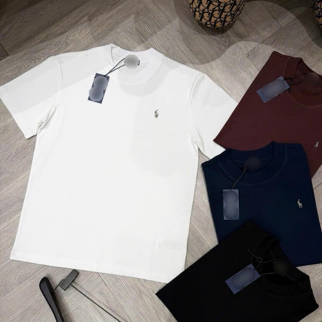 Áo phông nam nữ Premium Cotton thân trơn tag logo cao bồi kim loại ngực dày dặn basic siêu hot | BigBuy360 - bigbuy360.vn