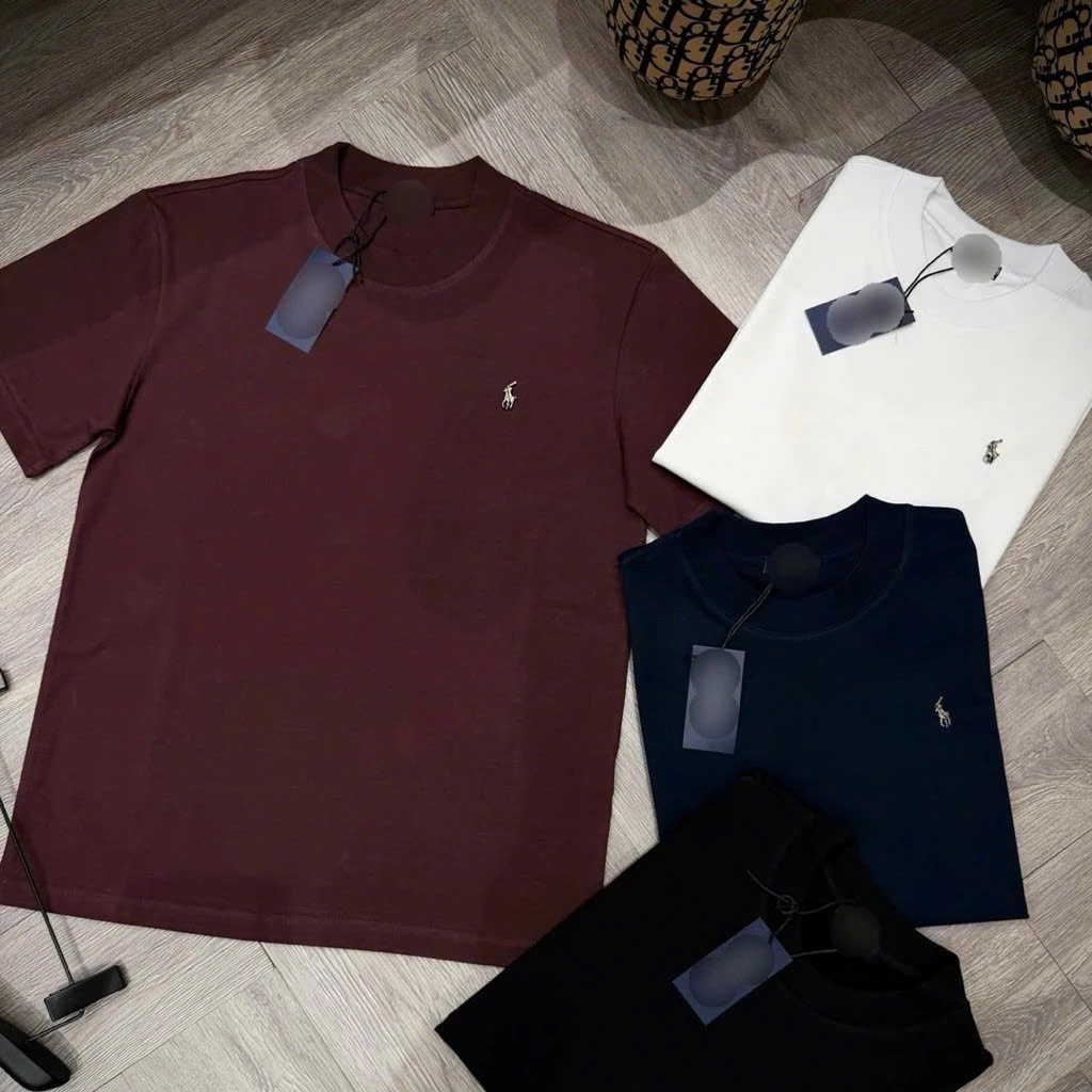 Áo phông nam nữ Premium Cotton thân trơn tag logo cao bồi kim loại ngực dày dặn basic siêu hot | BigBuy360 - bigbuy360.vn