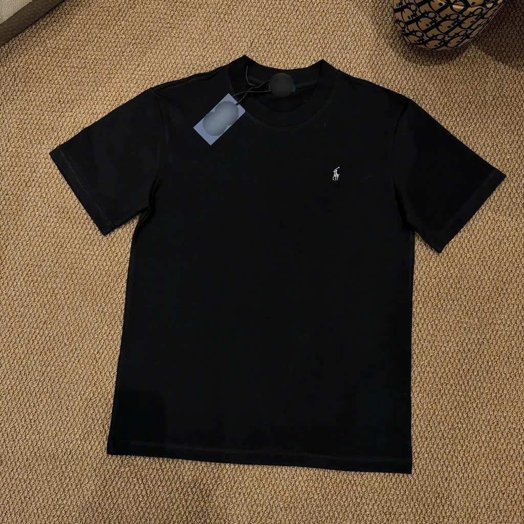 Áo phông nam nữ Premium Cotton thân trơn tag logo cao bồi kim loại ngực dày dặn basic siêu hot | BigBuy360 - bigbuy360.vn