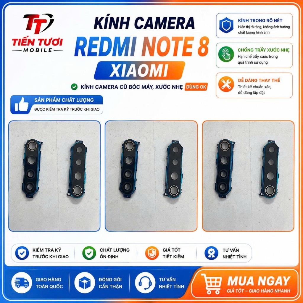 Kính camera xiaomi ,redmi note 8 ,Kính camera cũ xước phẩy dùng Ok
