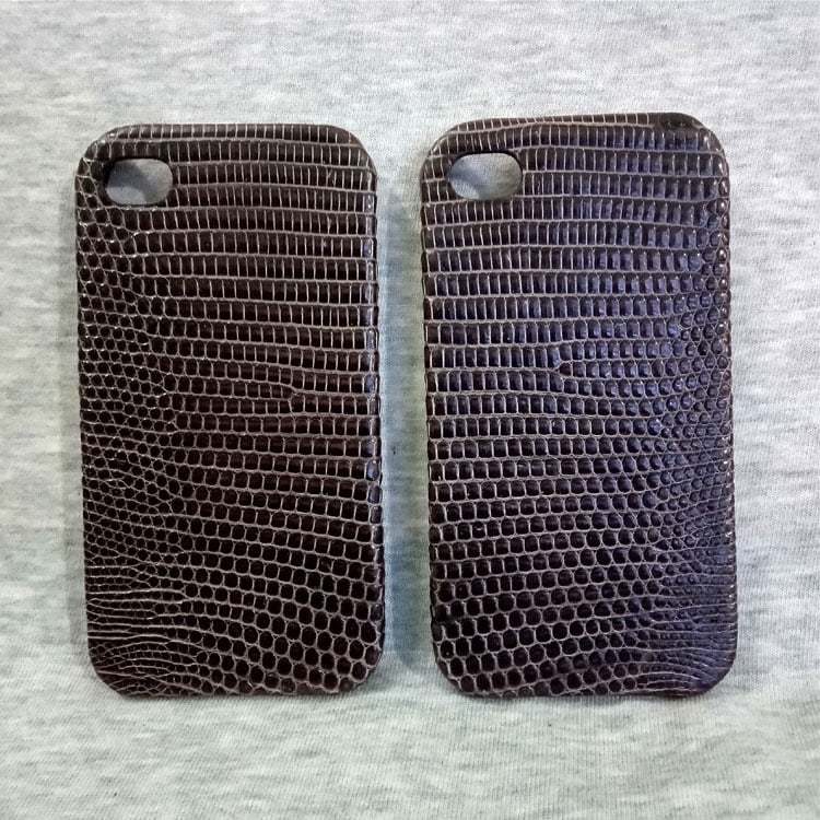 Ốp điện thoại iphone 4 da rồng Komodo nâu