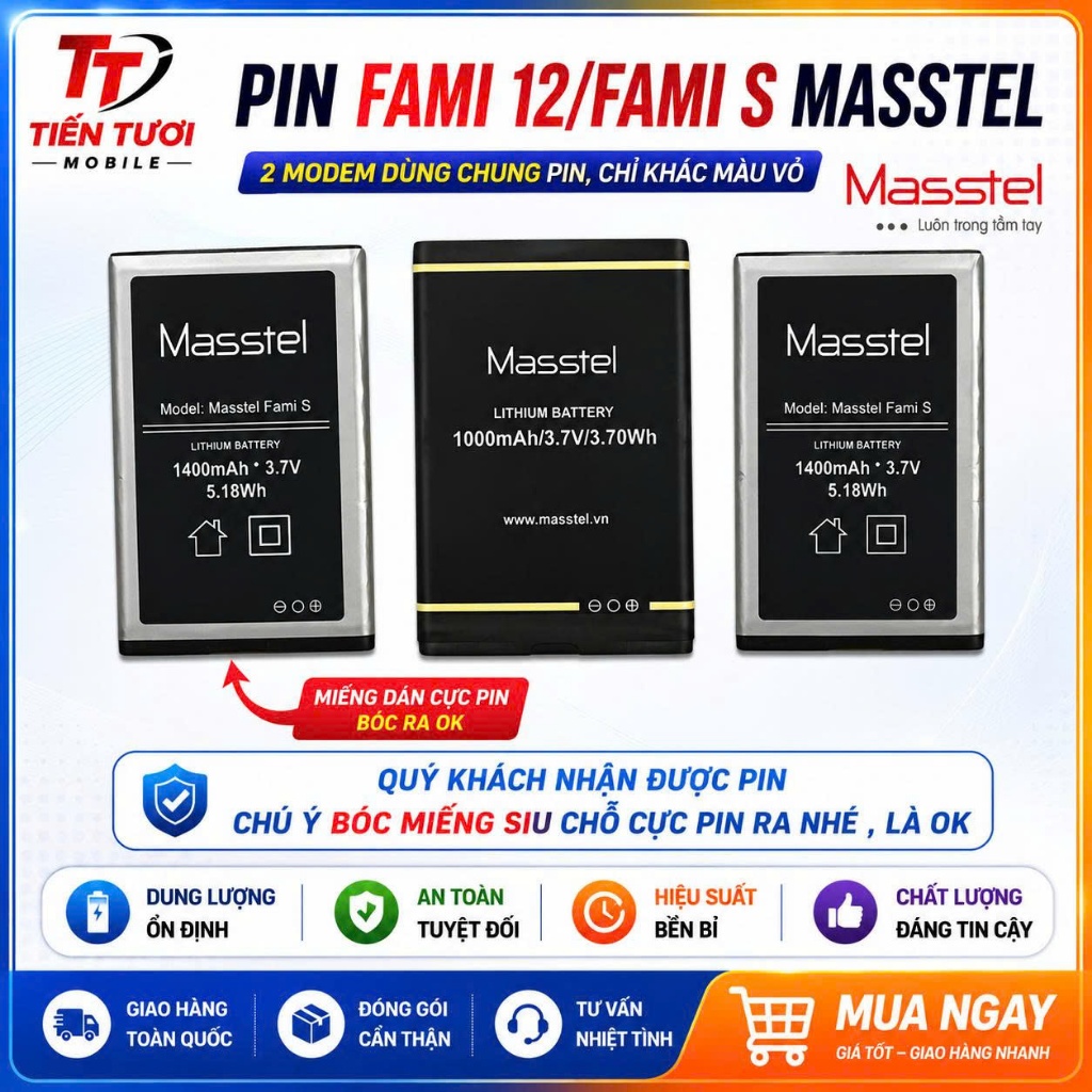 Pin Fami S/Fami 12  Masstel (dùng chung)