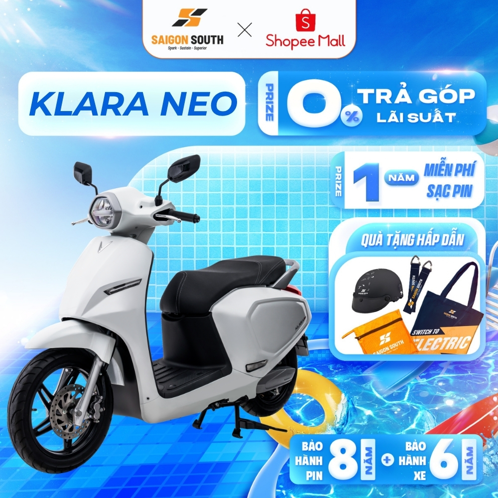 VinFast Klara Neo - Xe máy điện đời mới 2025, pin LFP 2.0 kWh, 3 màu: Đen/Đỏ/Trắng