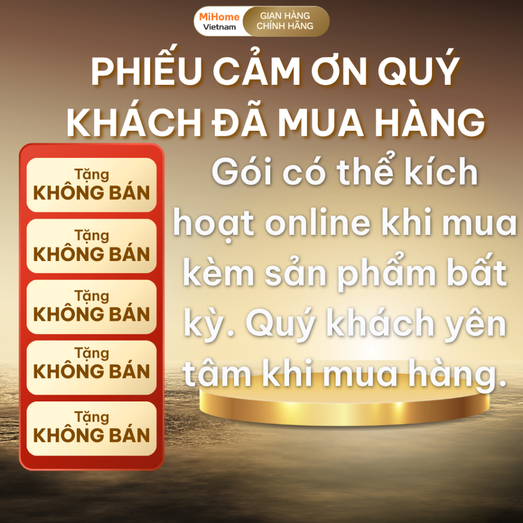 Phiếu cảm ơn quý khách đã mua hàng MiHome