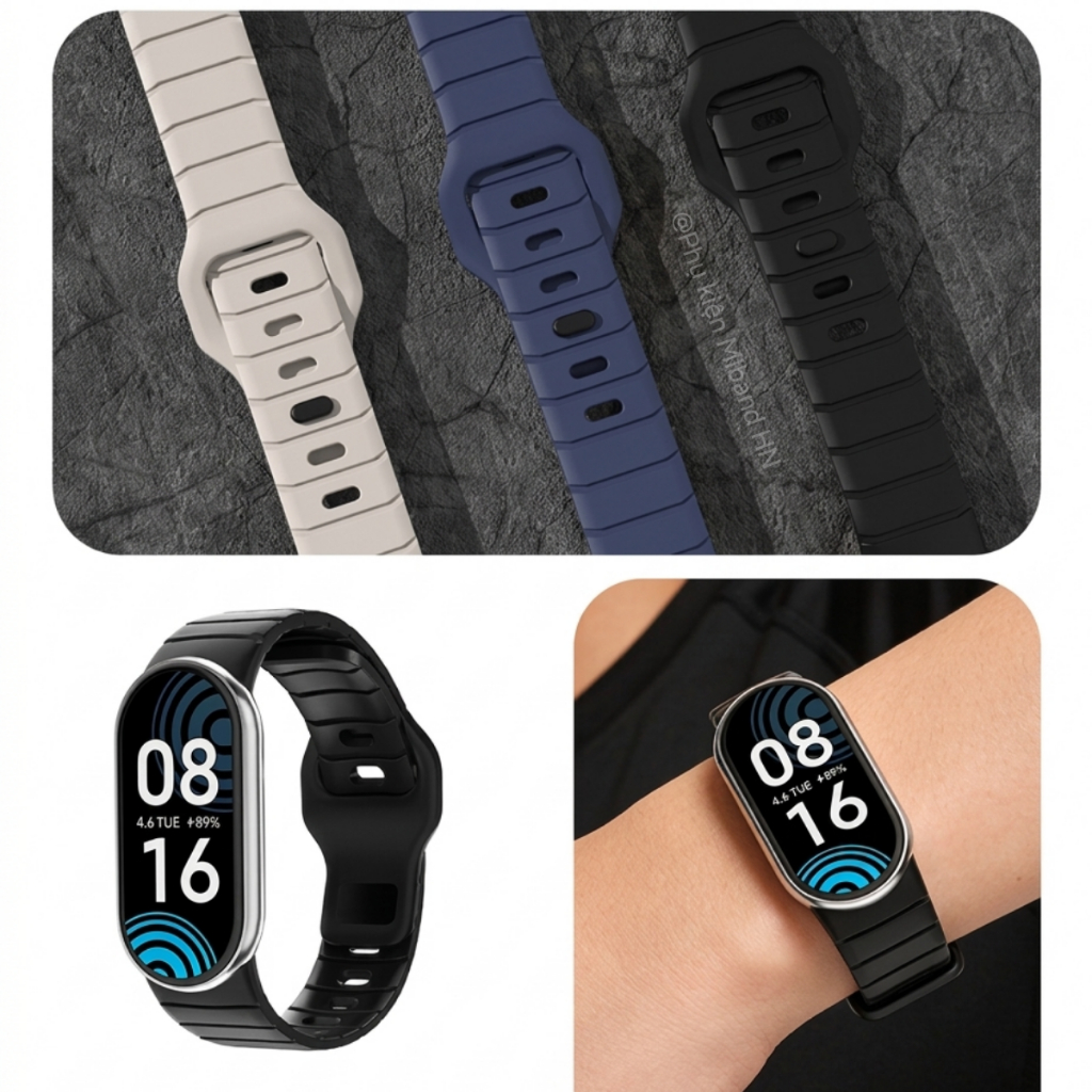 Dây Miband - Dây đeo phong cách thể thao dành cho Miband 10/9/8 - Chất liệu Silicone cao cấp.