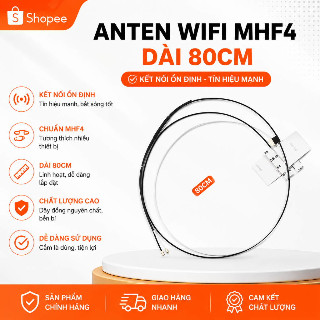 1 Cặp ANTEN WIFI MHF4 DÀI 80CM – DÂY ANTEN WIFI CHO LAPTOP / PC MINI / CARD WIFI M.2
