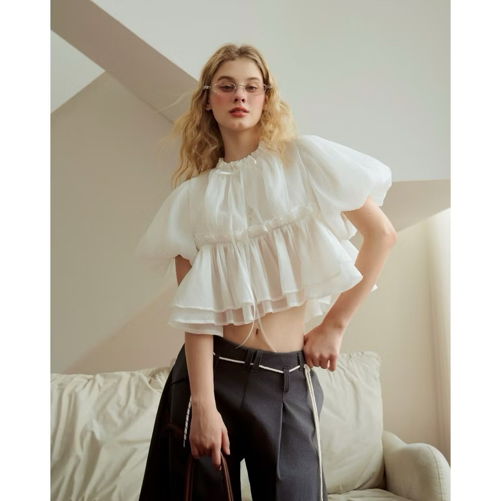 Pass áo Babydoll tay phồng REMMUS icy top remmus