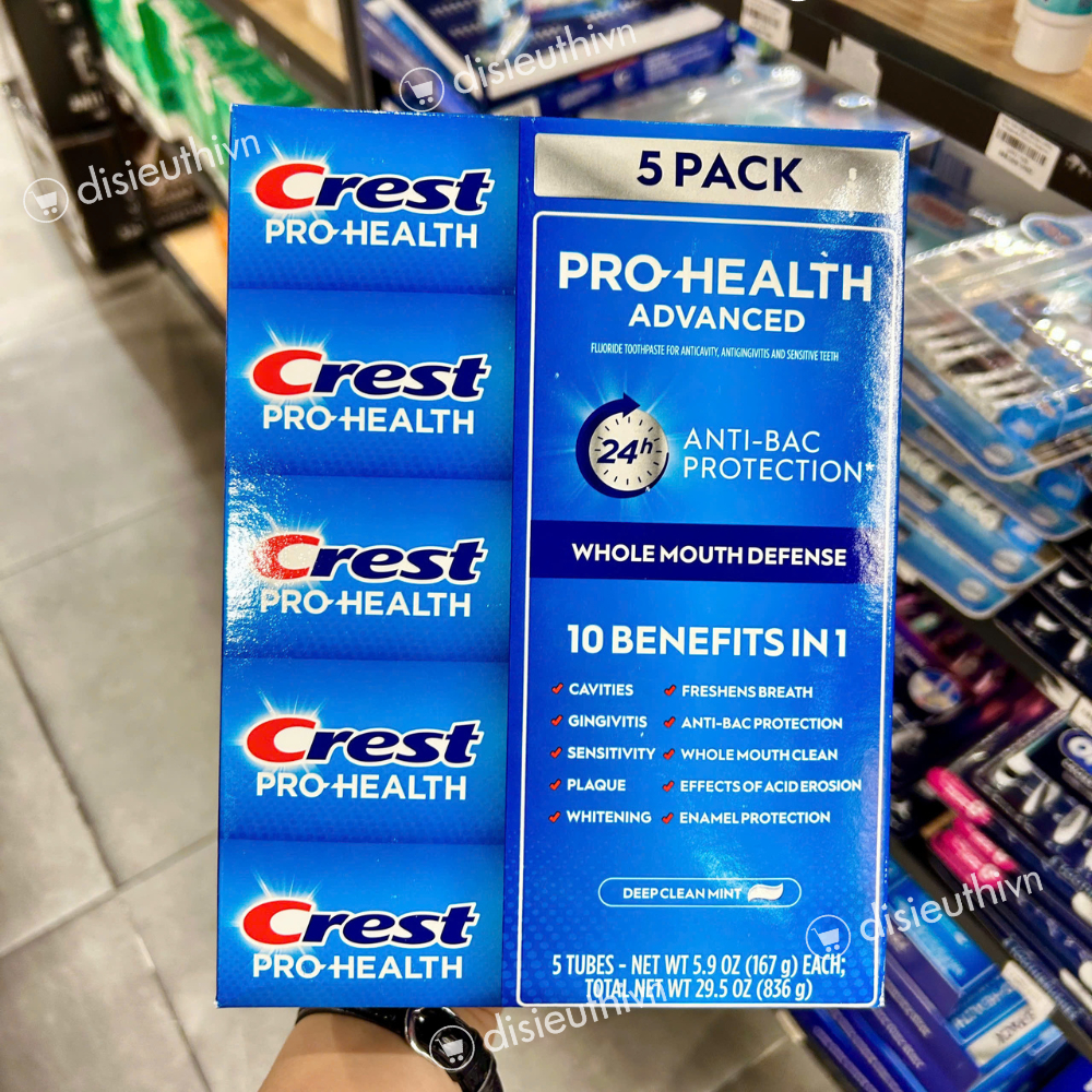 [Hàng Nhập] Set 5 tuýp Kem đánh răng Crest Pro Health Advanced 167gx5
