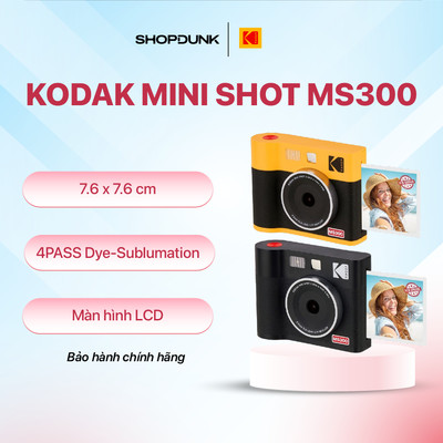 Máy Ảnh Chụp Lấy Ngay Kodak Mini Shot MS300 – In Ảnh 3x3 Inch – BH 12 Tháng
