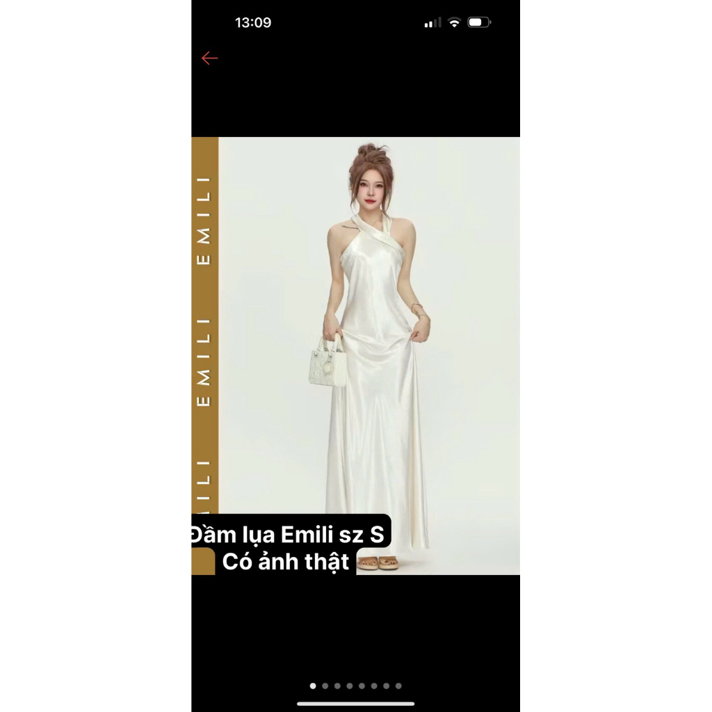 [thanh lý/pass] Đàm lụa Emili sz S màu trắng