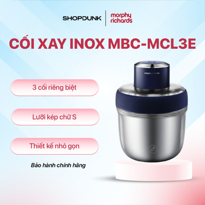 Máy xay thực phẩm đa năng 3 cối inox Morphy Richards MBC-MCL3E - Chính hãng