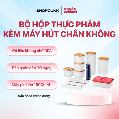 Bộ hộp đựng thực phẩm kèm máy hút chân không Morphy Richards - Chính hãng