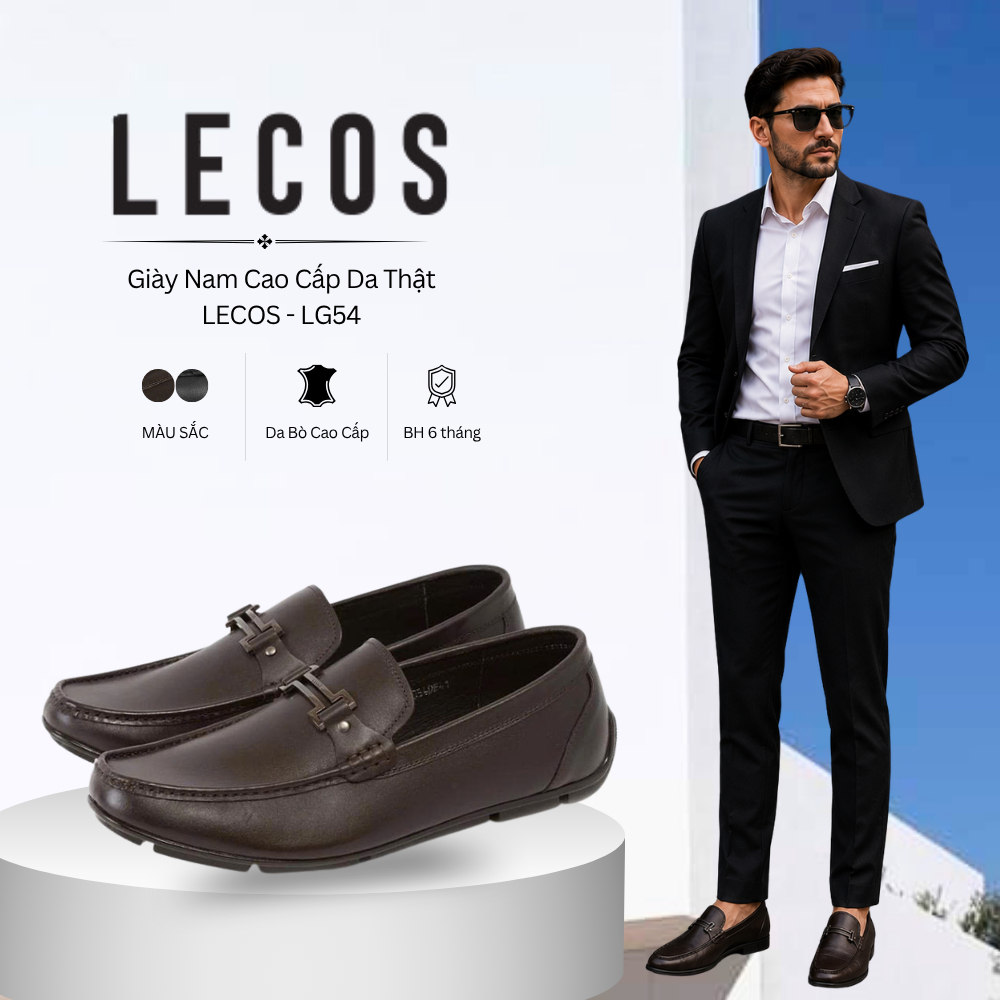Giày Moccasin Nam Cao Cấp Da Thật Lecos - LG54