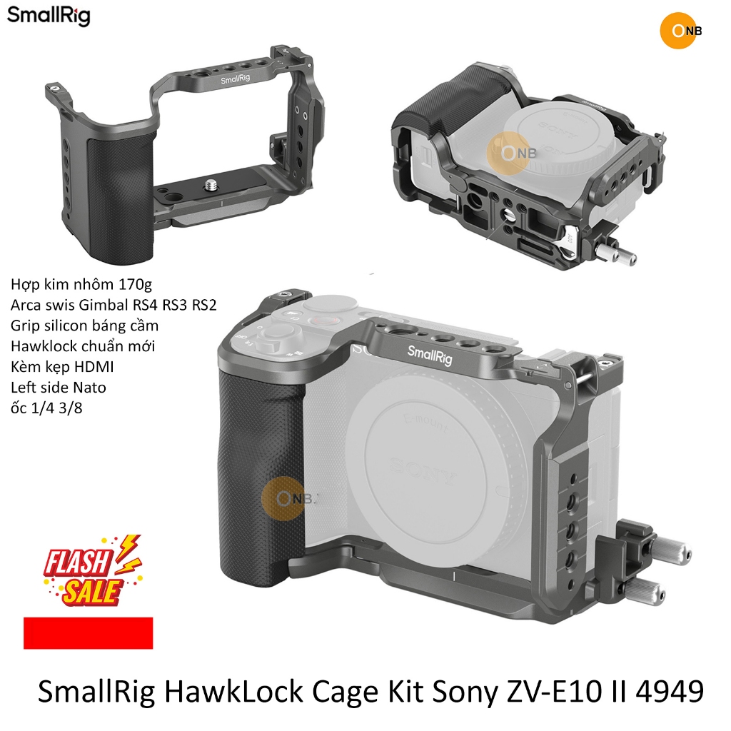 SmallRig HawkLock Cage Sony Alpha ZV-E10 II 4949 dòng cao cấp 2025