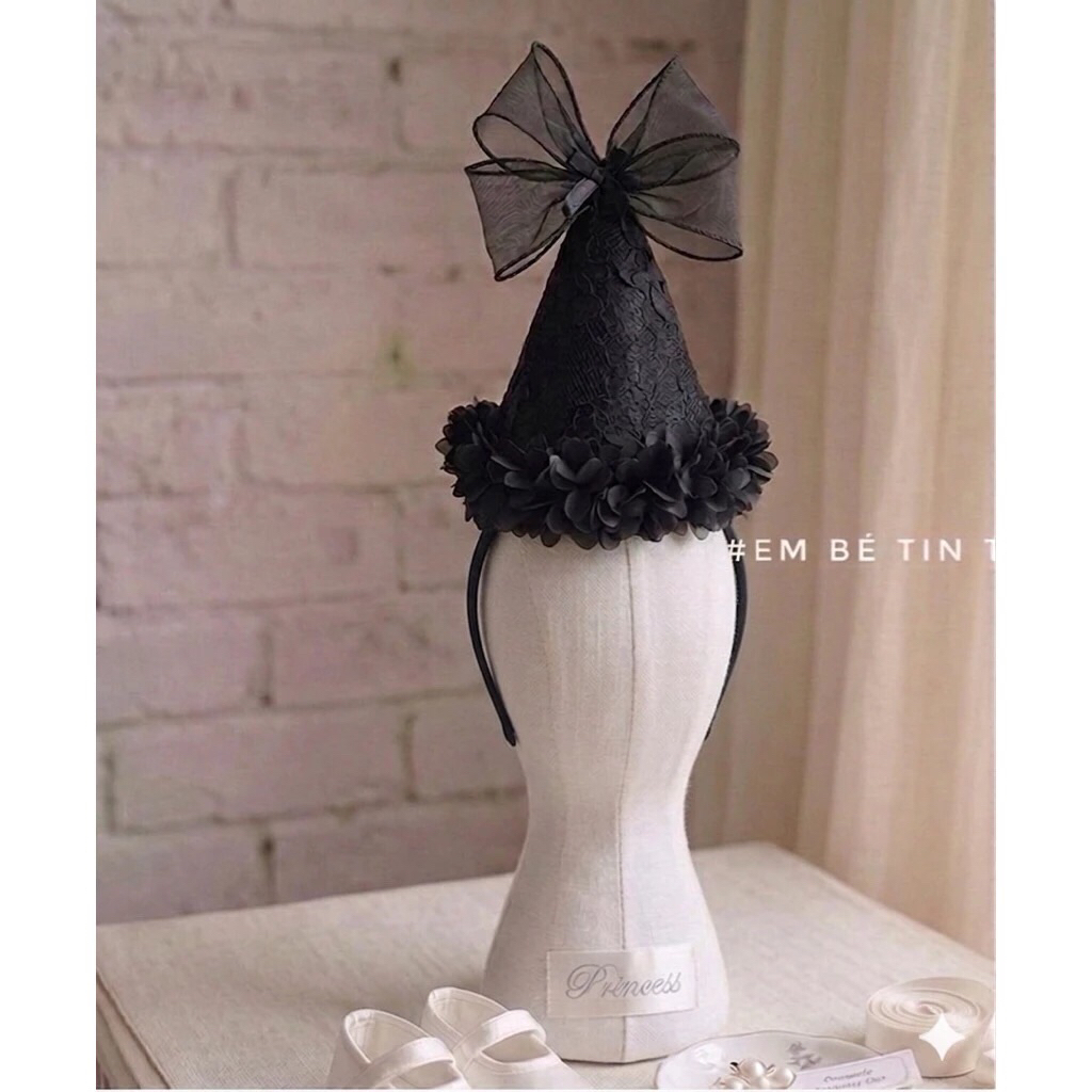 Mũ chóp sinh nhật cho bé (MS4 - Đen bờm)