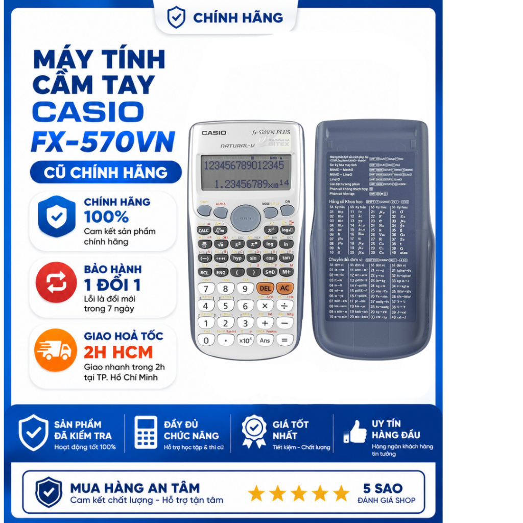 Máy tính cầm tay casio fx 570 VN plus cũ đã qua sử dụng