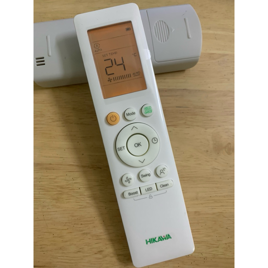 Remote máy lạnh Hikawa Eco - Điều khiển điều hoà Hikawa Eco (có đèn màn hình) + kèm pin