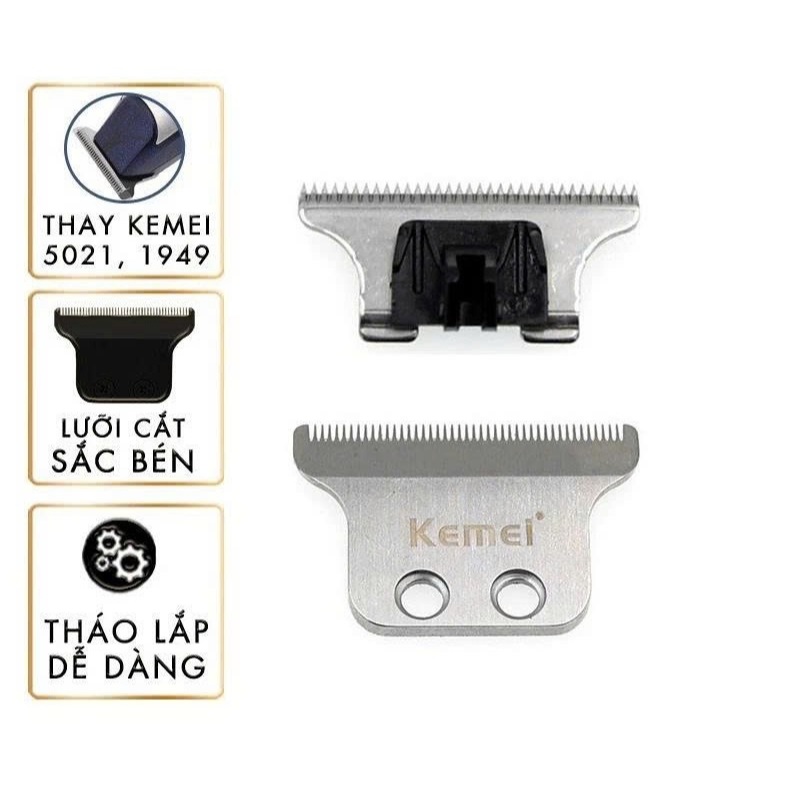 Lưỡi tông đơ bấm viền tông đơ kemei km-1949,kemei-5027,kemei-5021 kemei và surker.