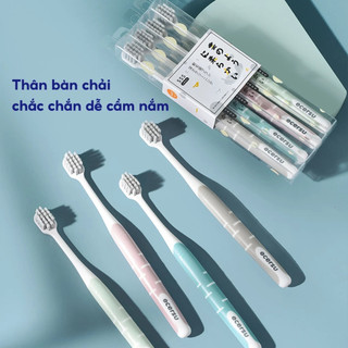 Combo 5 Bộ 4 bàn chải đánh răng Nhật lông tơ mềm mại, Bàn trải đánh răng Than tre hoạt tính lông mềm siêu êm