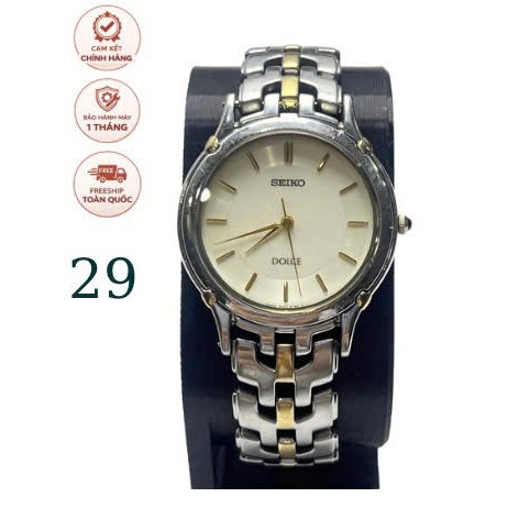 Đồng hồ Seiko Dolce shapphire mặt trắng, dây thép nhật bản thanh lịch, đồng hồ 2hand, độ mới cao
