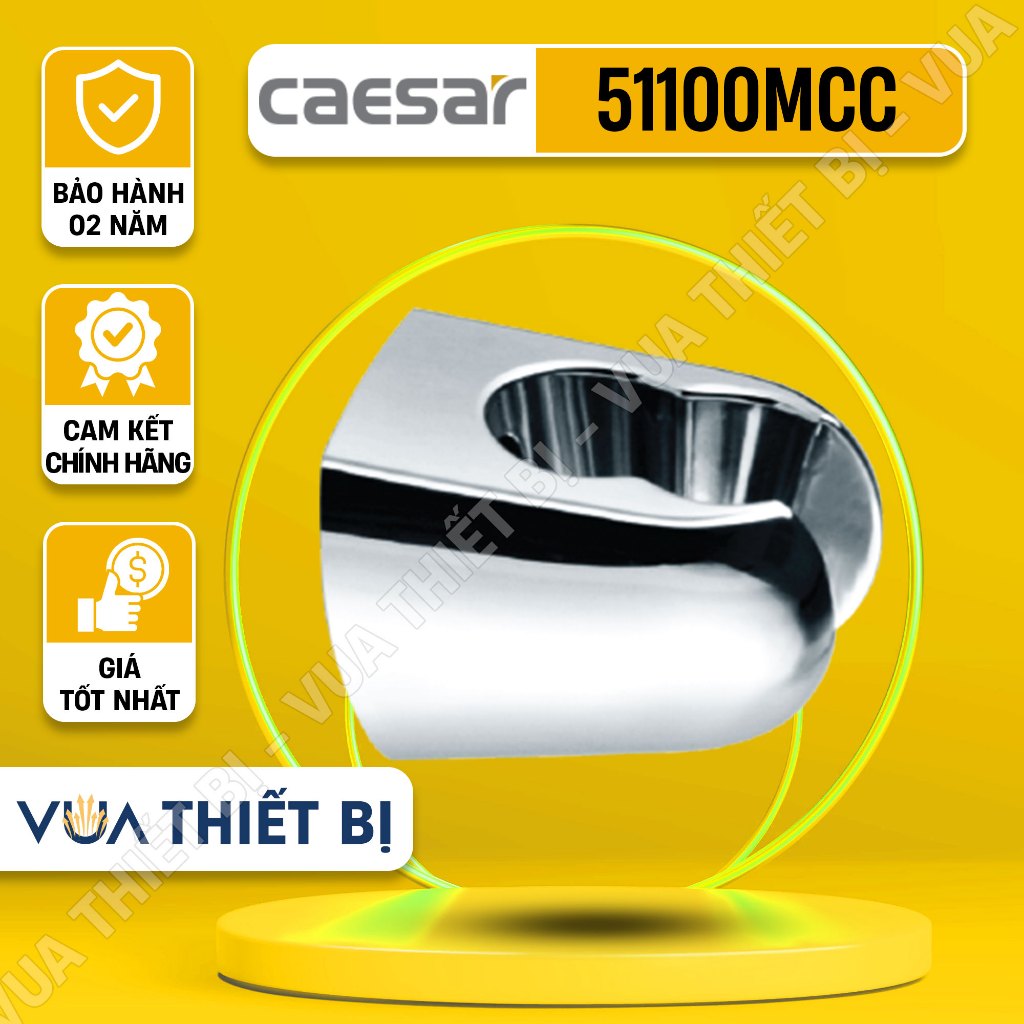 CAESAR 51100MCC - Gác tay sen tắm, giá đỡ cài đầu xịt vệ sinh mạ chrome chính hãng - VUA THIẾT BỊ