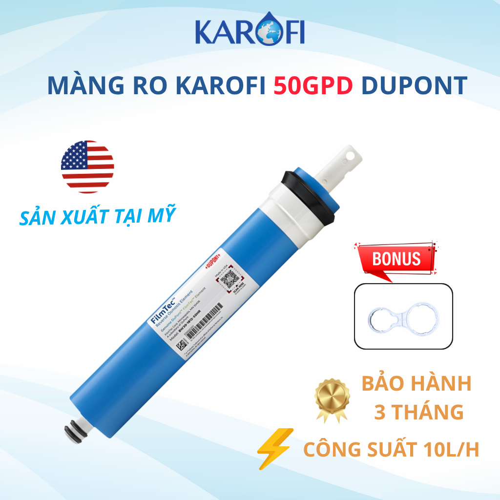 Màng RO Dupont Karofi Công Suất 100GPD Thay Thế Được Cho Các Máy Lọc Nước RO - Hàng Chính Hãng