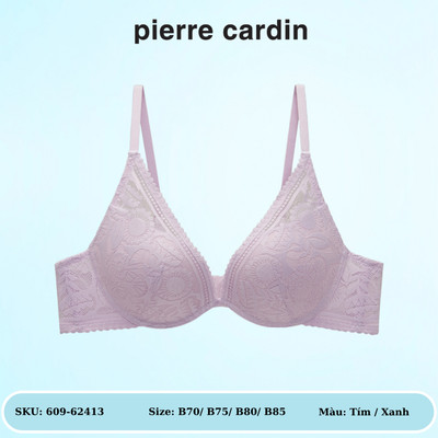 Áo ngực nữ 609-62413 full ren, có gọng, cúp xéo, mút dày,