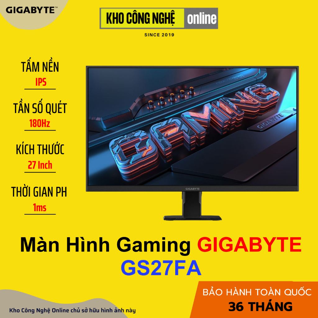 Màn hình Gaming GIGABYTE GS27FA (Hàng Chính Hãng)