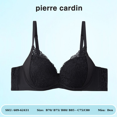 Áo ngực nữ 609-62431, cúp xéo, có gọng, mút dày nâng, full ren