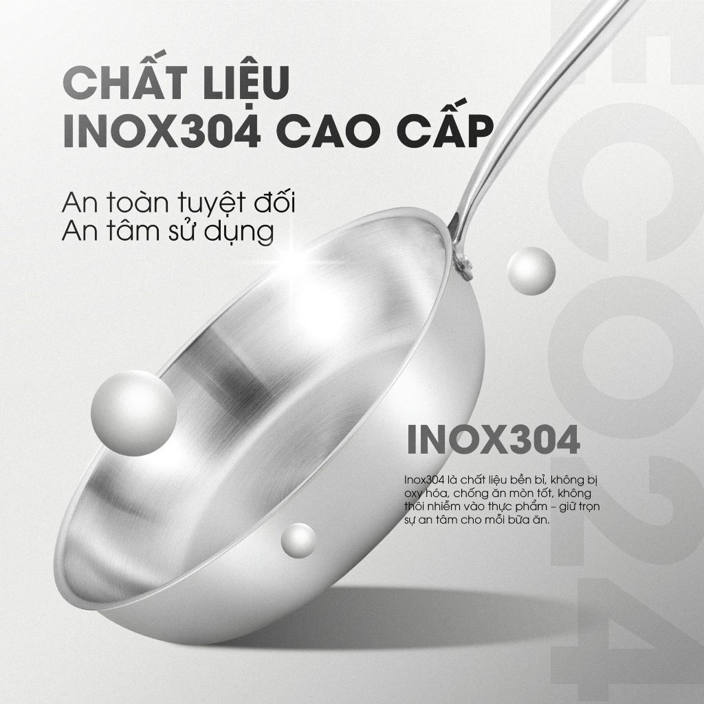 (Võ Hà Linh x Kalite) Chảo Rán Inox Nguyên  Không Vung - Chống Dính Tự Thân KALITE ECO 26cm - Chảo I