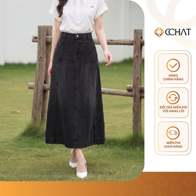 Chân Váy 𝐂𝐂𝐇𝐀𝐓 Dáng Xòe Mia Chất Liệu Jean Denim Cao Cấp 16CDJ2053XT